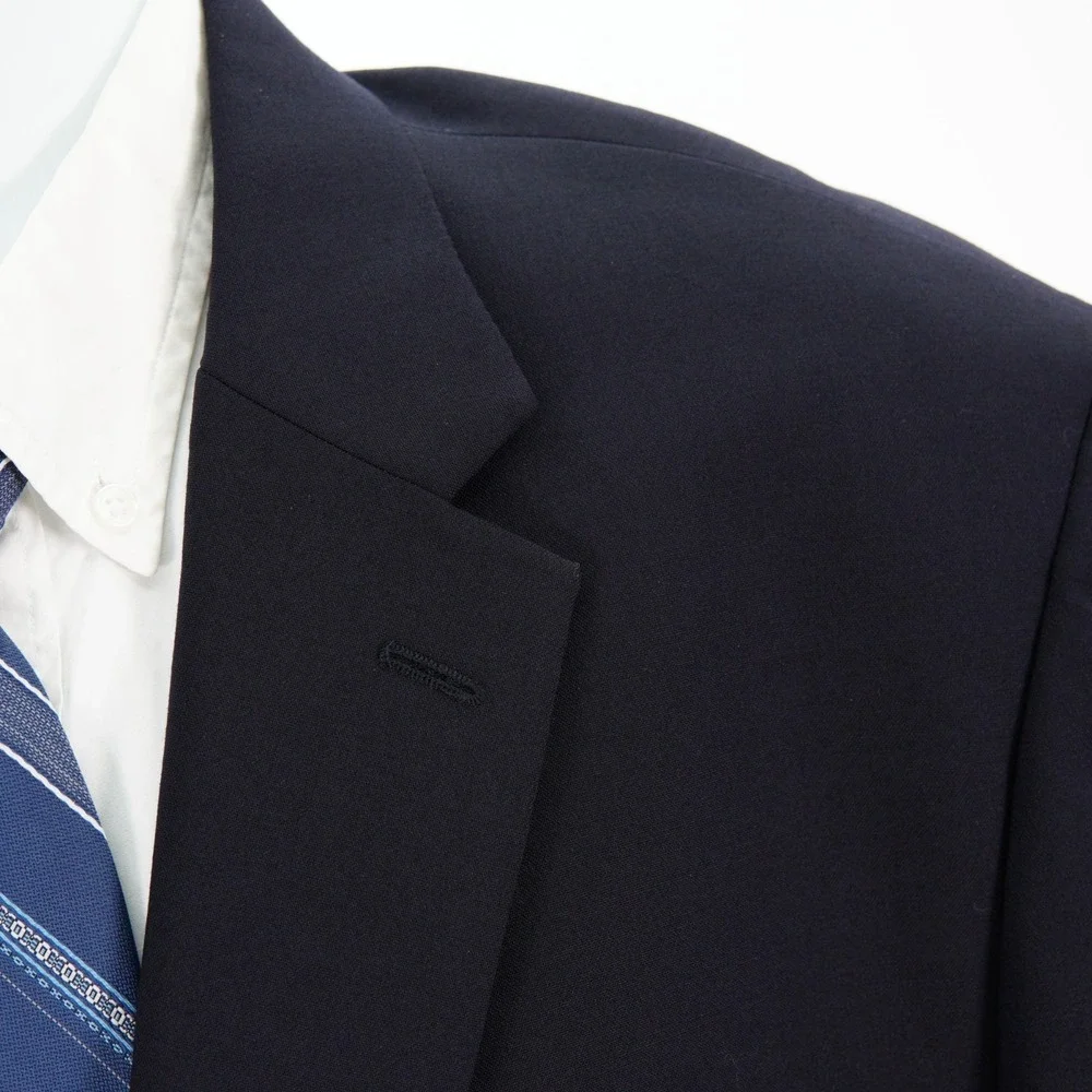 Jos A Bank Traditional Fit Blue Wool Blend Gold Button Blazer 44R